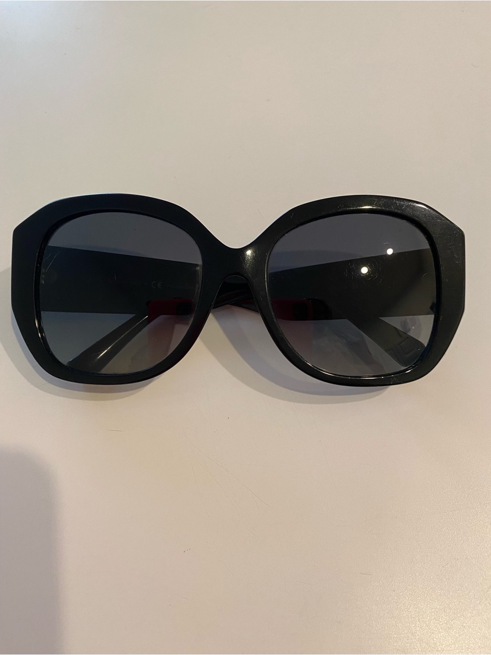 Valentino Black Oversized Geometric Sunglasses